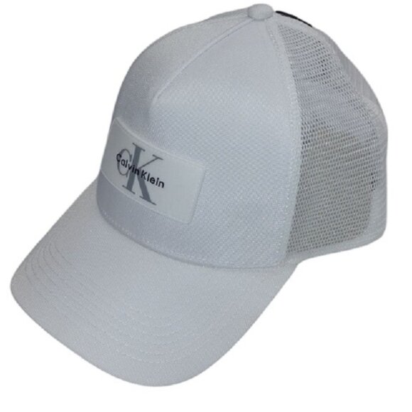 Calvin Klein Logo Sili Patch Ball Mesh Back Cap, Bright White, O/S 4D5025G (110) - Picture 1 of 3